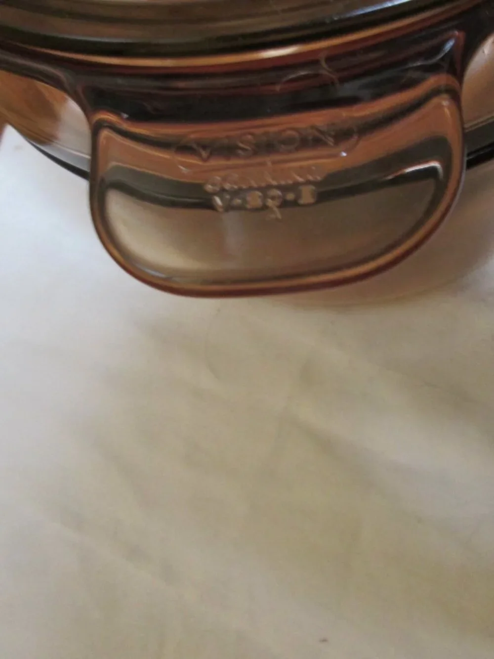 Rare Vision ware amber 3 pc never used double boiler made in France